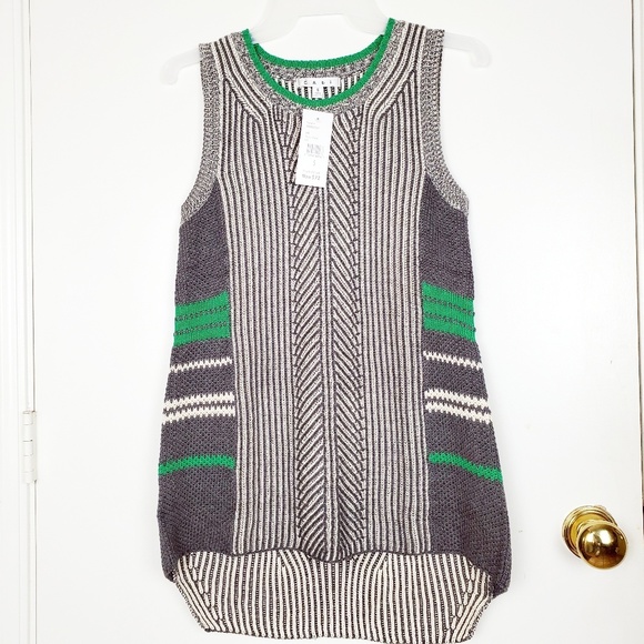 CABI TRIDENT VEST GRAY/GREEN SWEATER  TOPS SZ S - Picture 3 of 6
